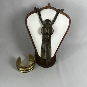 Silpada KR Collection Jewelry Set‎ 30" Leather Together Necklace & Textured Cuff